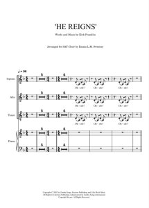 he reigns Kirk franklin SAT choir sheet music